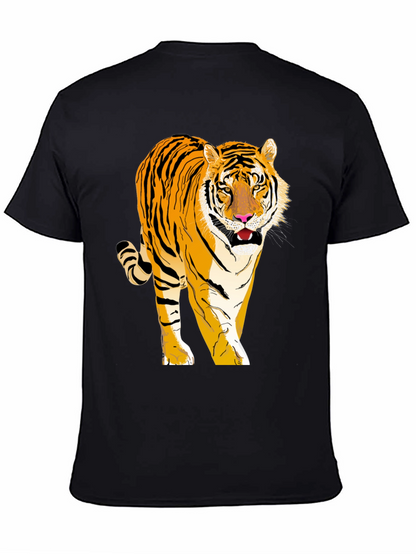 Camiseta Negra con Tigre Impreso para Hombre
