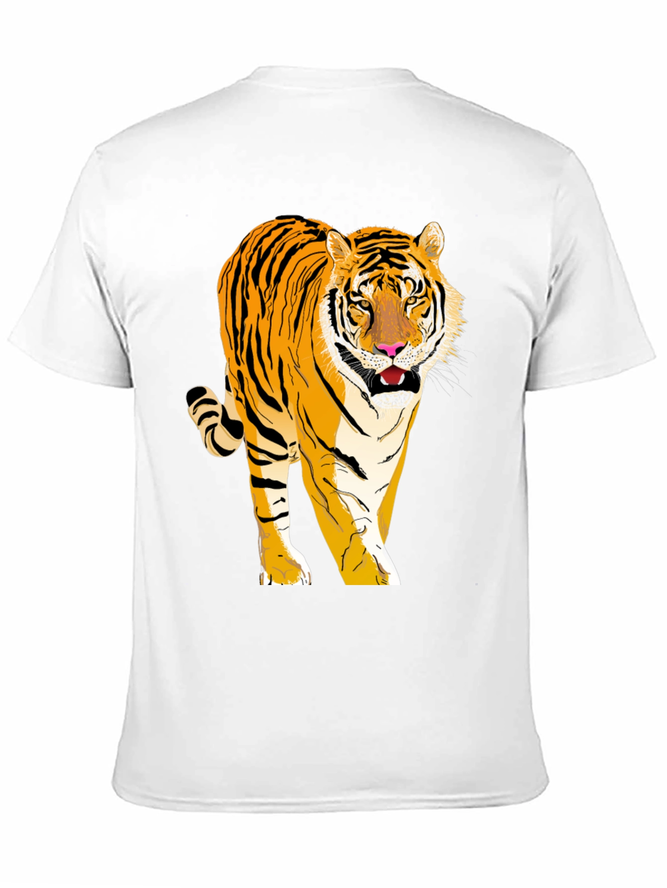 Camiseta Negra con Tigre Impreso para Hombre
