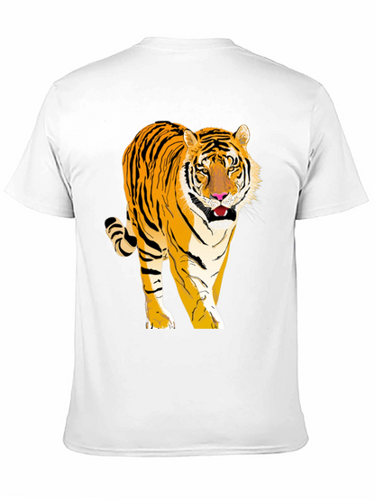 Camiseta Negra con Tigre Impreso para Hombre