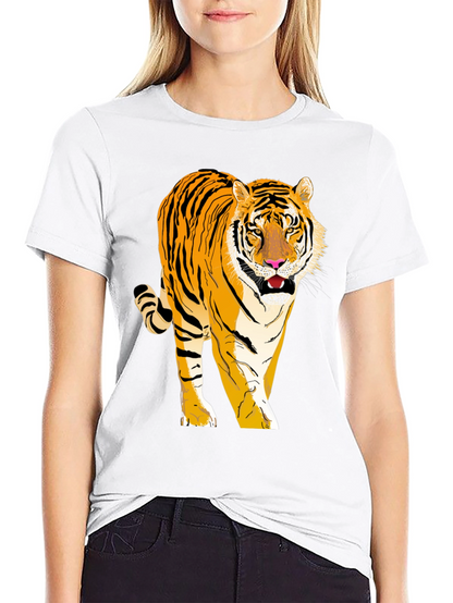 Camiseta Negra con Tigre Impreso para Hombre