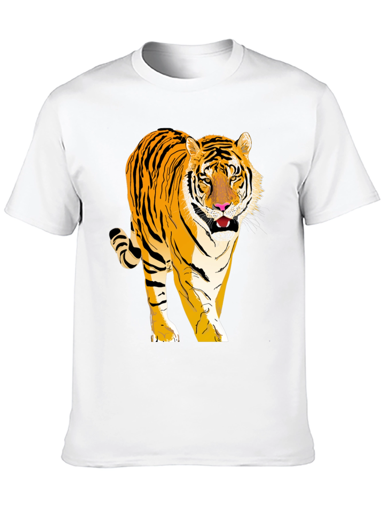 Camiseta Negra con Tigre Impreso para Hombre