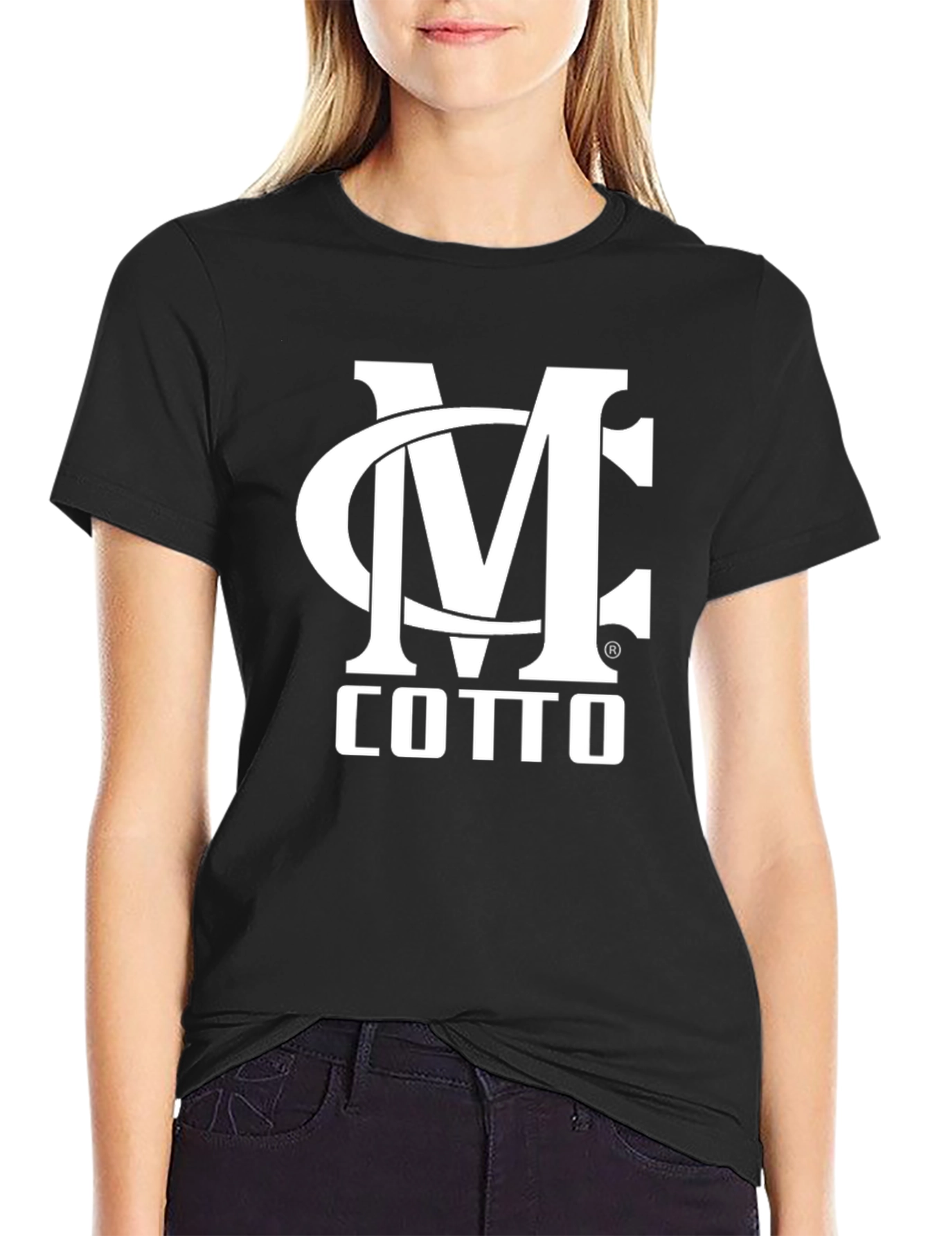 Camiseta Negra MC Cotto Estampada Hombre