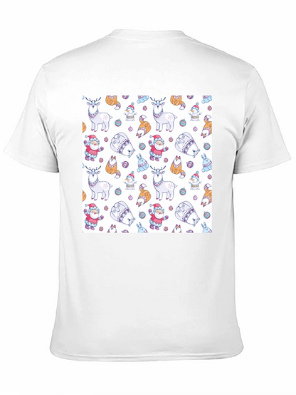 Camiseta Negra Navideña con Estampado Festivo