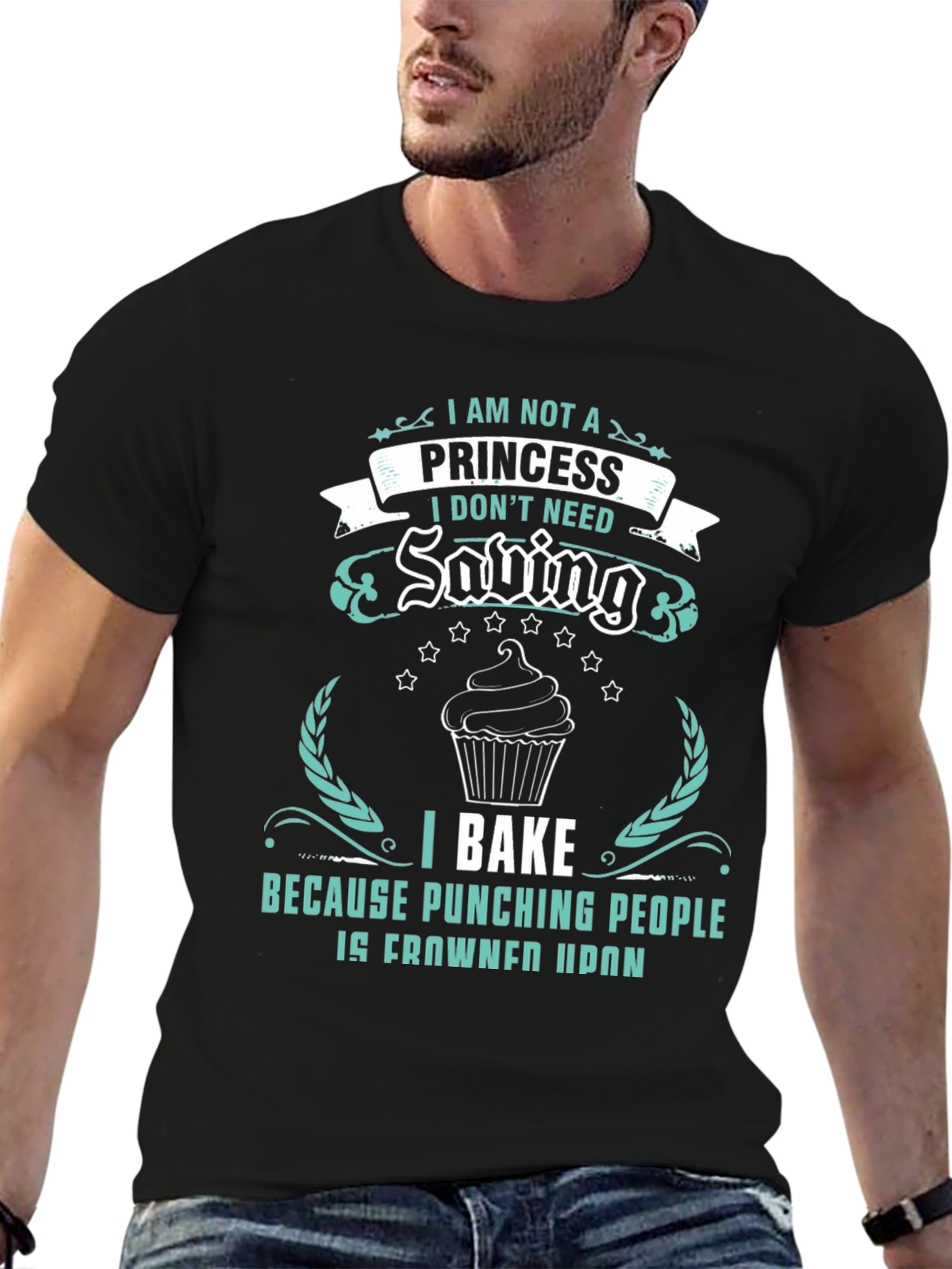 Camiseta Negra: No Soy Princesa Horneo