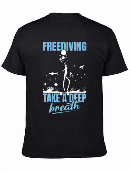 Camiseta Negra de Buceo Libre - Respira Profundo