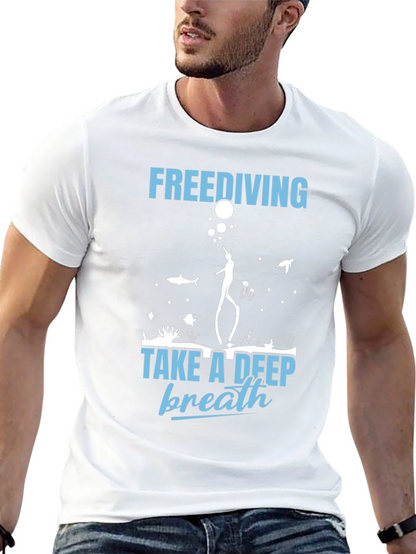 Camiseta Negra de Buceo Libre - Respira Profundo