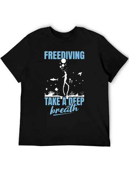 Camiseta Negra de Buceo Libre - Respira Profundo