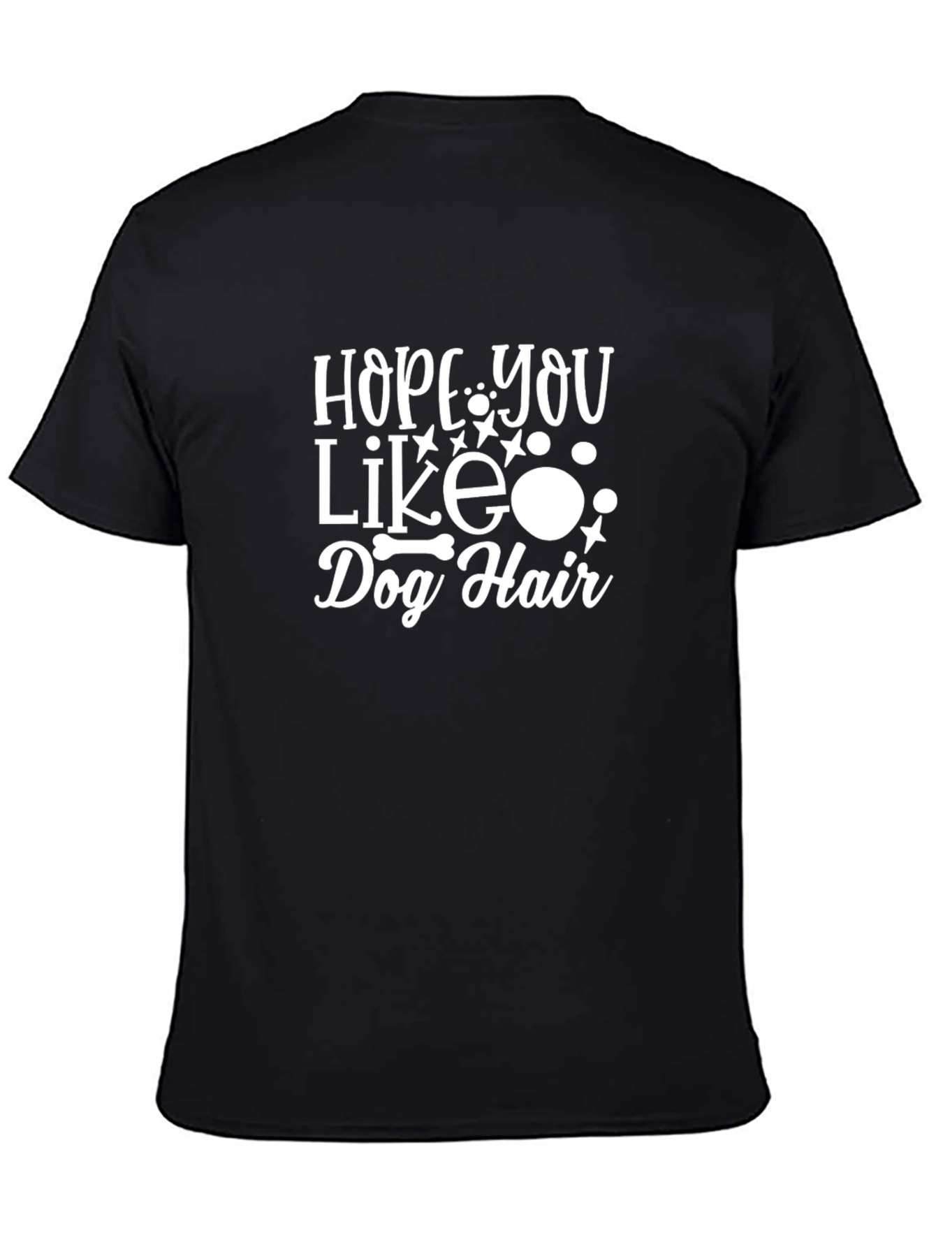 Camiseta Negra con Estampado Hope You Like Dog Hair