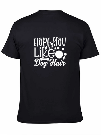 Camiseta Negra con Estampado Hope You Like Dog Hair