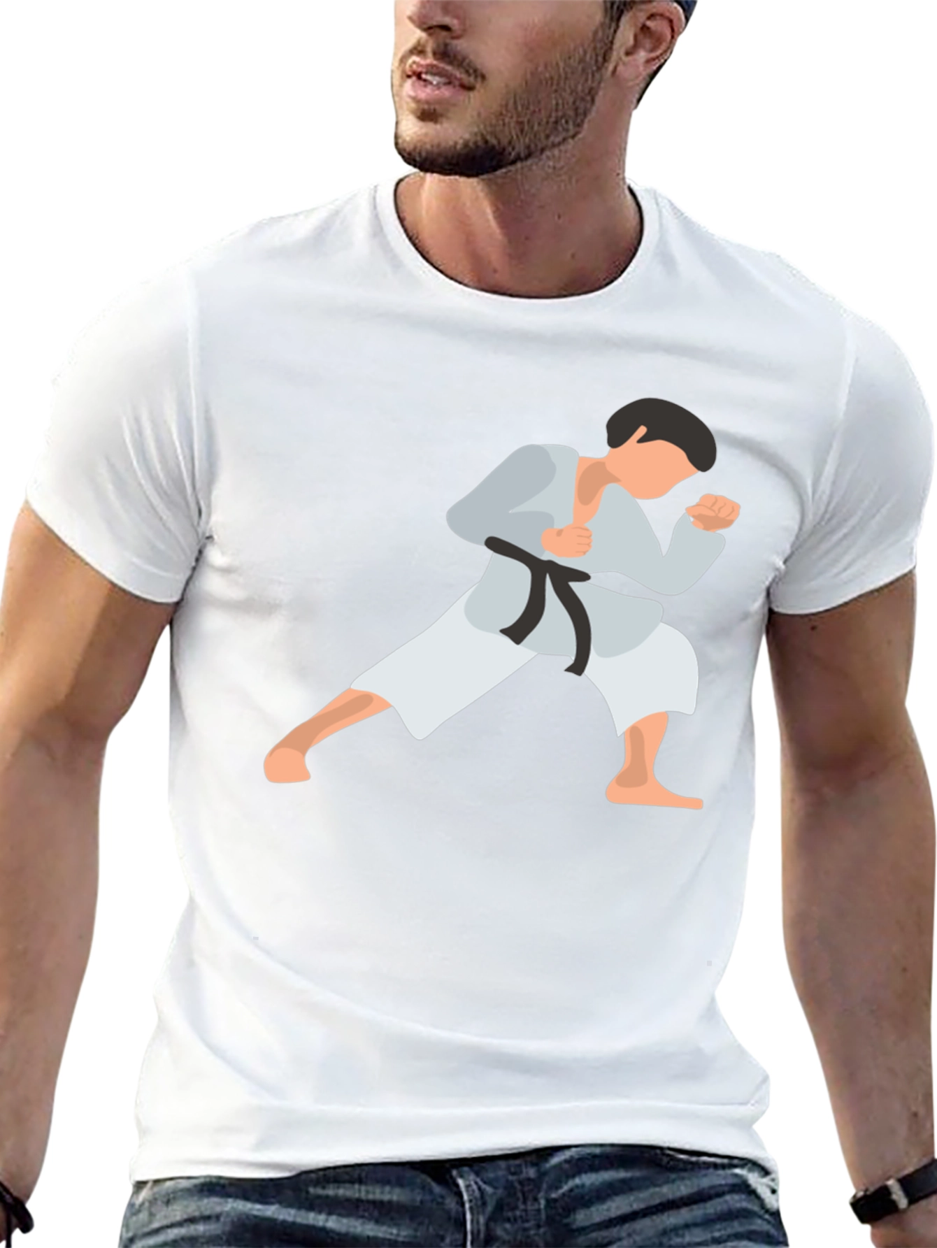 Camiseta Negra con Diseño de Karate
