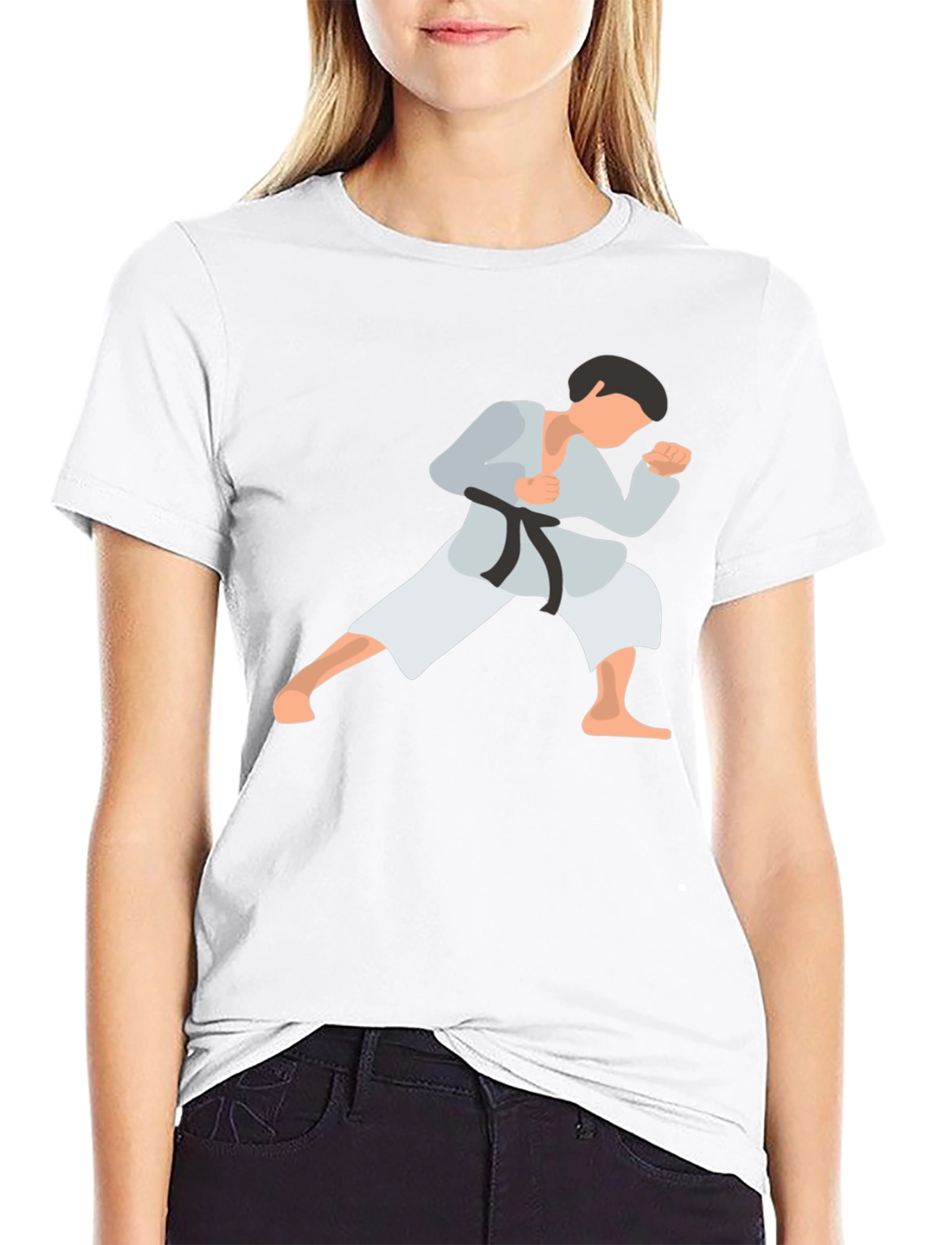 Camiseta Negra con Diseño de Karate