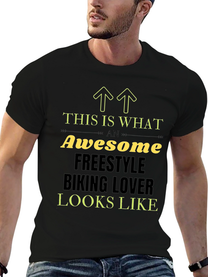 Camiseta Negra Awesome Freestyle Biking Lover