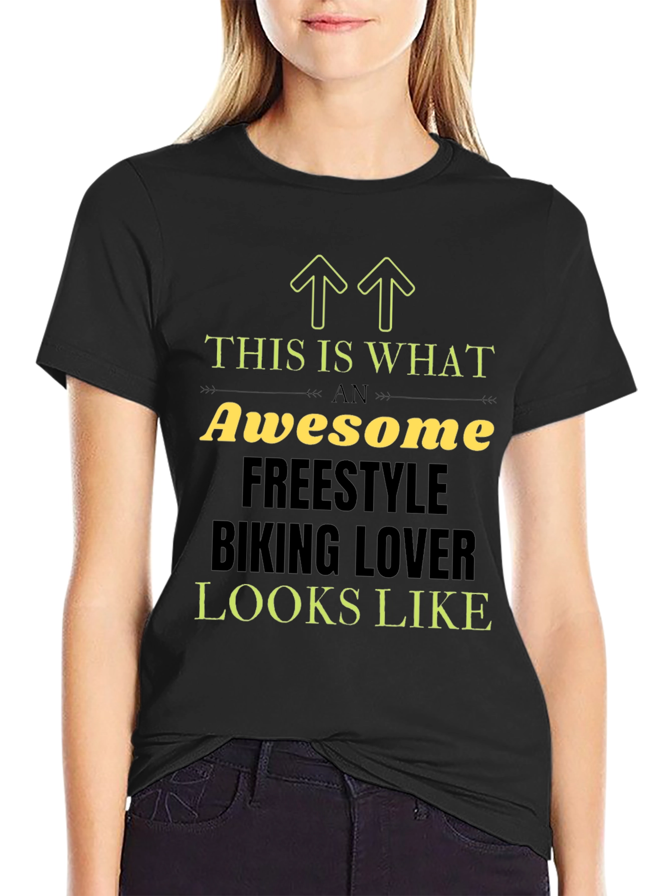 Camiseta Negra Awesome Freestyle Biking Lover