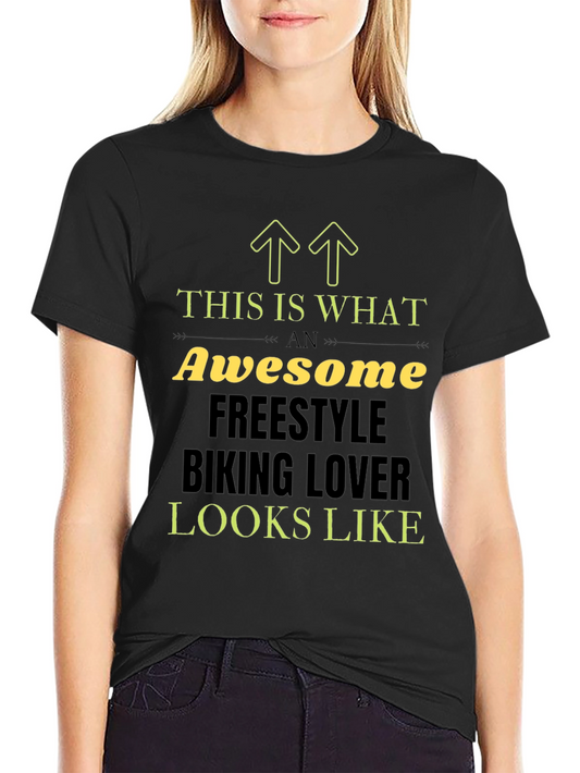 Camiseta Negra Awesome Freestyle Biking Lover