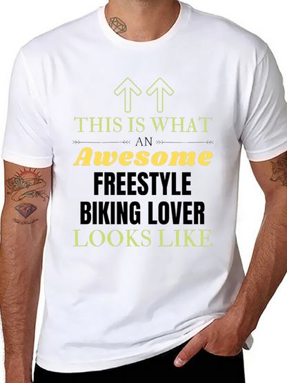 Camiseta Negra Awesome Freestyle Biking Lover