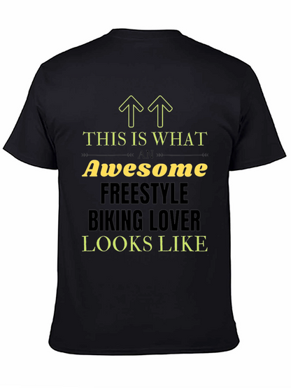Camiseta Negra Awesome Freestyle Biking Lover