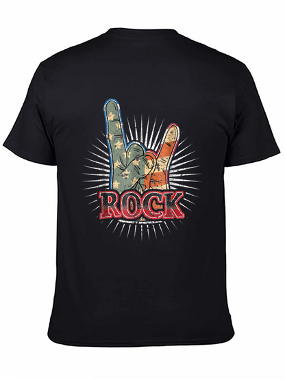 Camiseta Negra Rock and Roll Americana