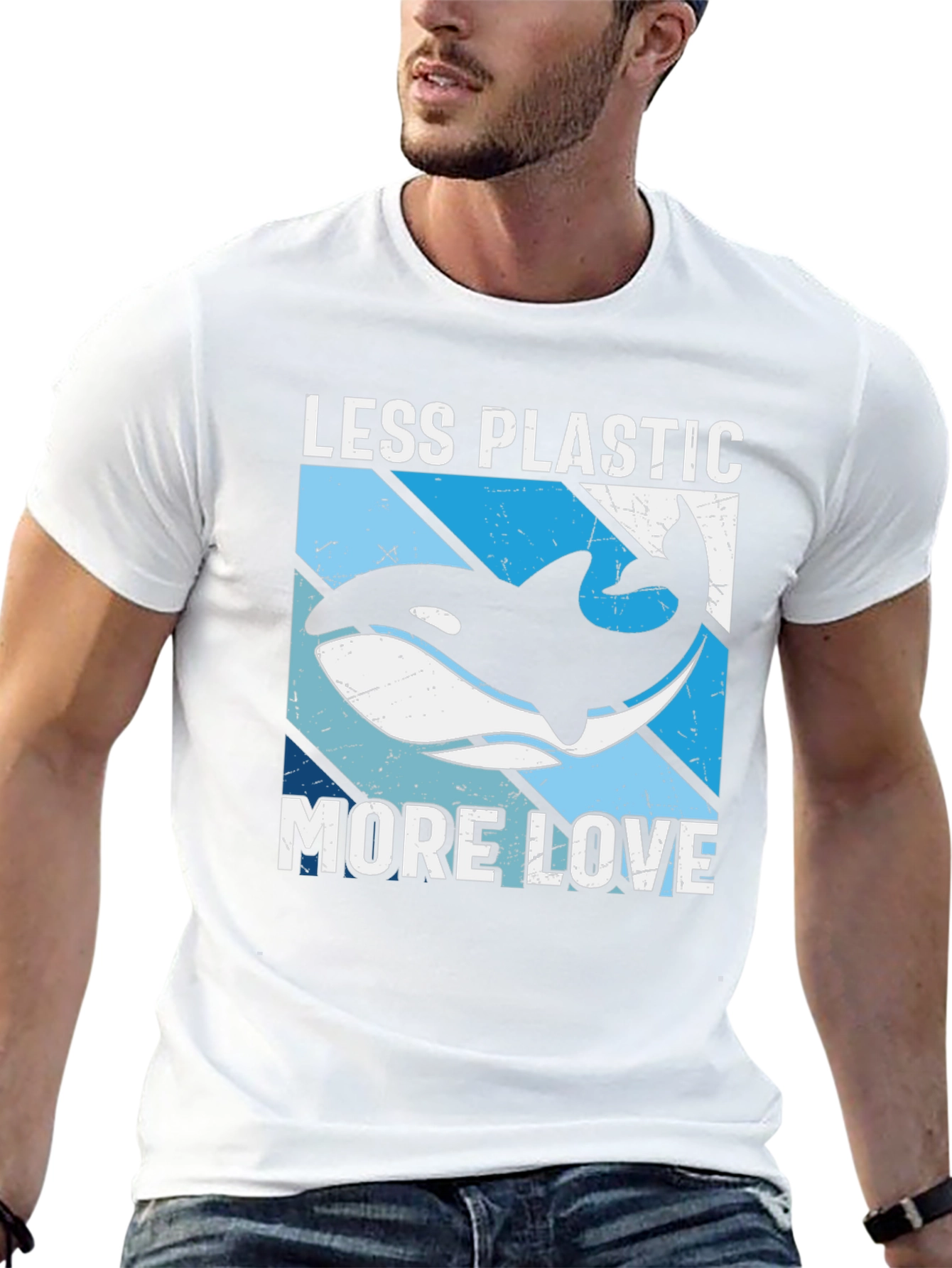 Camiseta Menos Plástico Más Amor con Orca