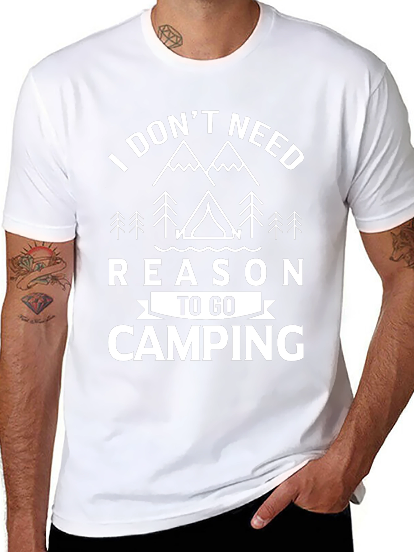 Camiseta Negra: Razón para Acampar