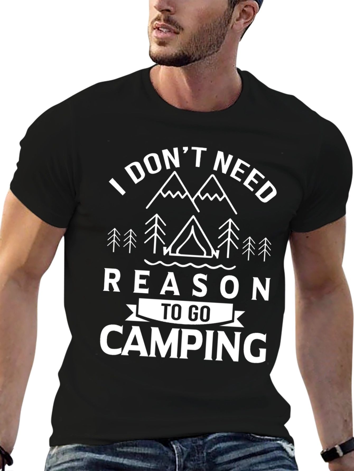 Camiseta Negra: Razón para Acampar