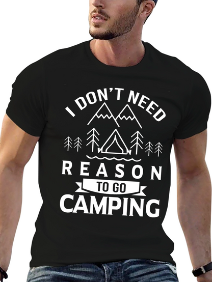Camiseta Negra: Razón para Acampar