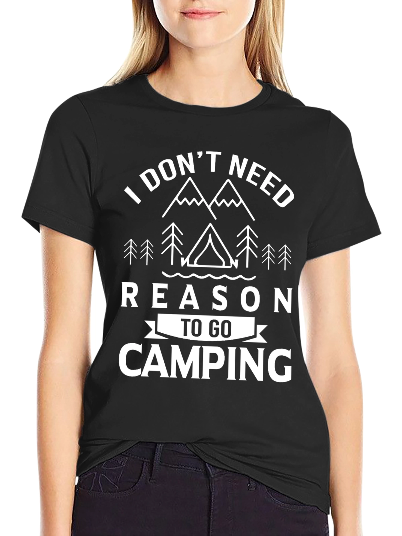 Camiseta Negra: Razón para Acampar