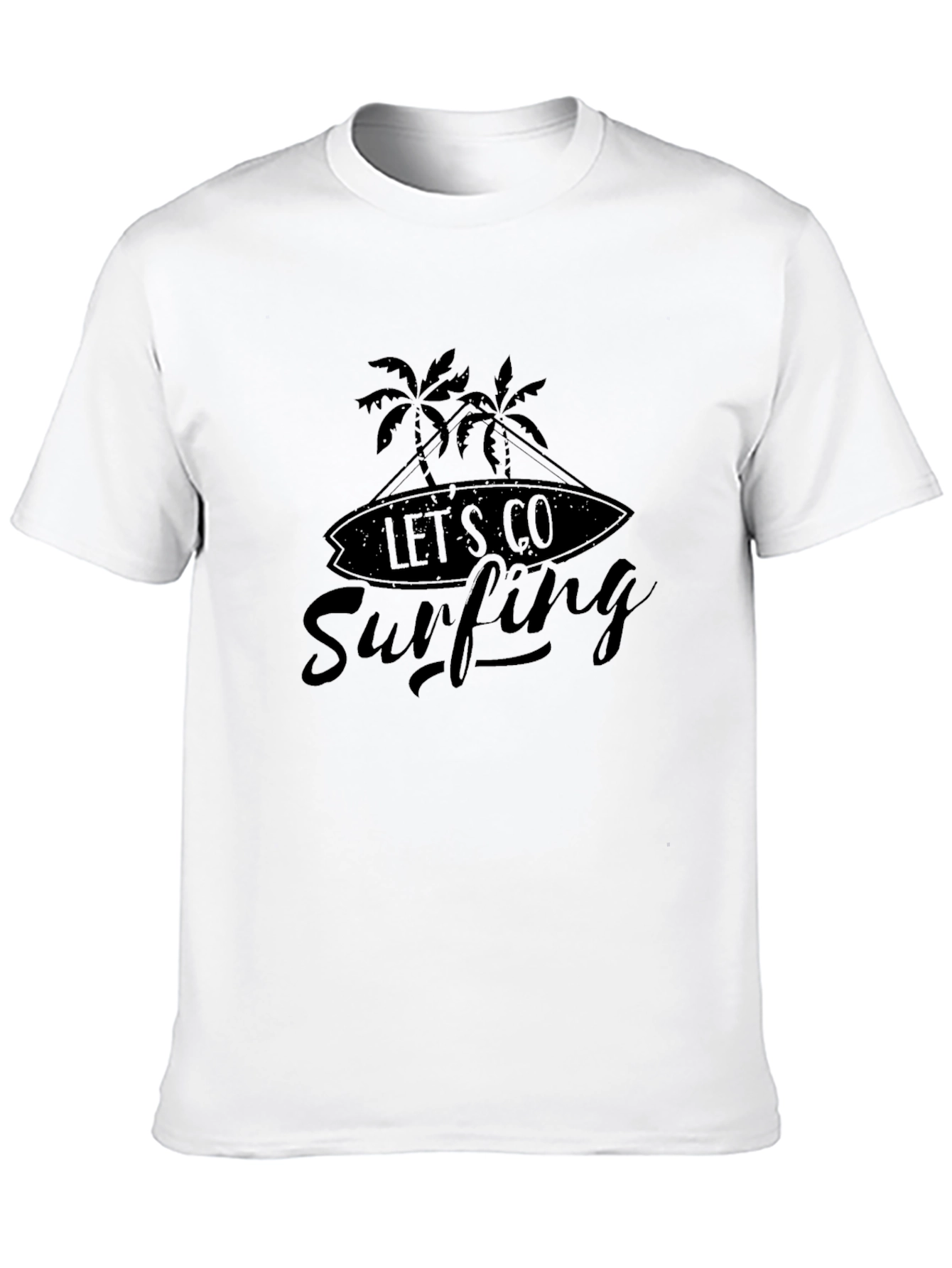 Camiseta Negra Lets Go Surfing para Hombre