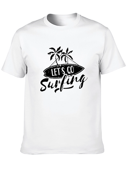 Camiseta Negra Lets Go Surfing para Hombre
