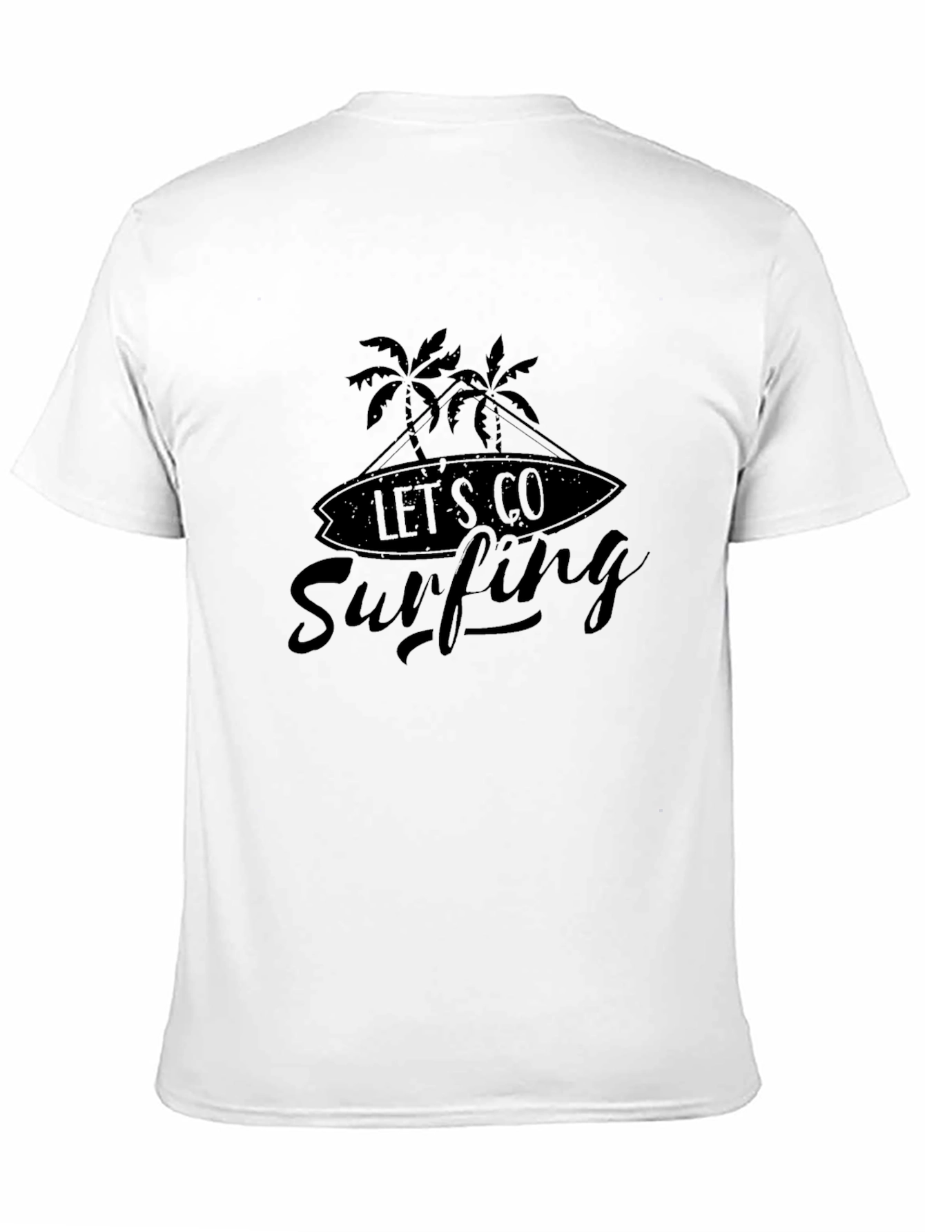 Camiseta Negra Lets Go Surfing para Hombre