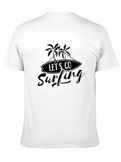 Camiseta Negra Lets Go Surfing para Hombre