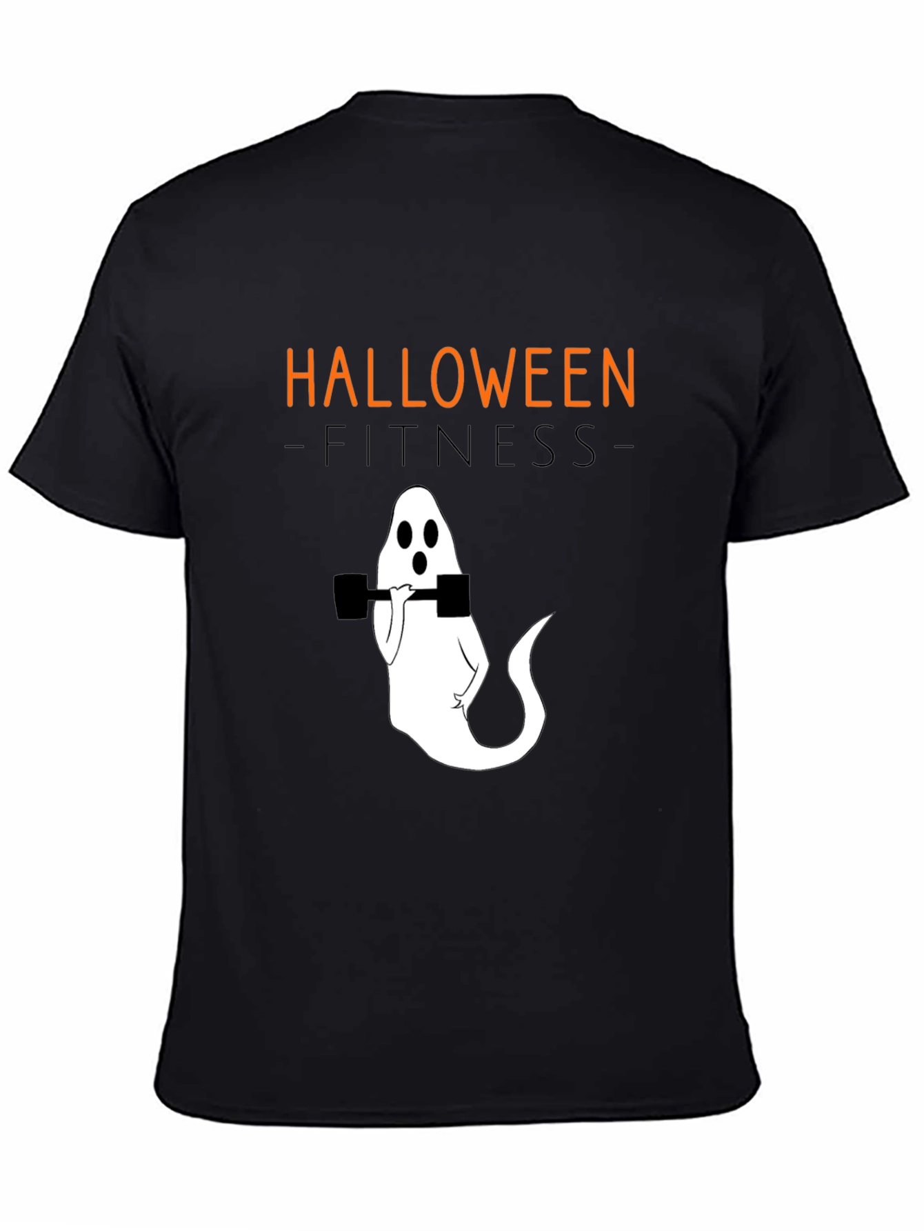 Camiseta Halloween Fitness Fantasma con Mancuernas