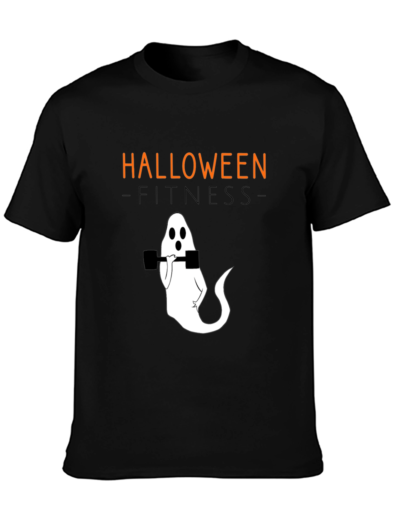 Camiseta Halloween Fitness Fantasma con Mancuernas