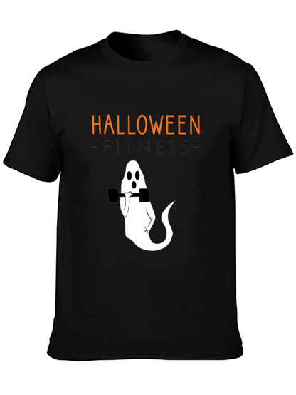 Camiseta Halloween Fitness Fantasma con Mancuernas