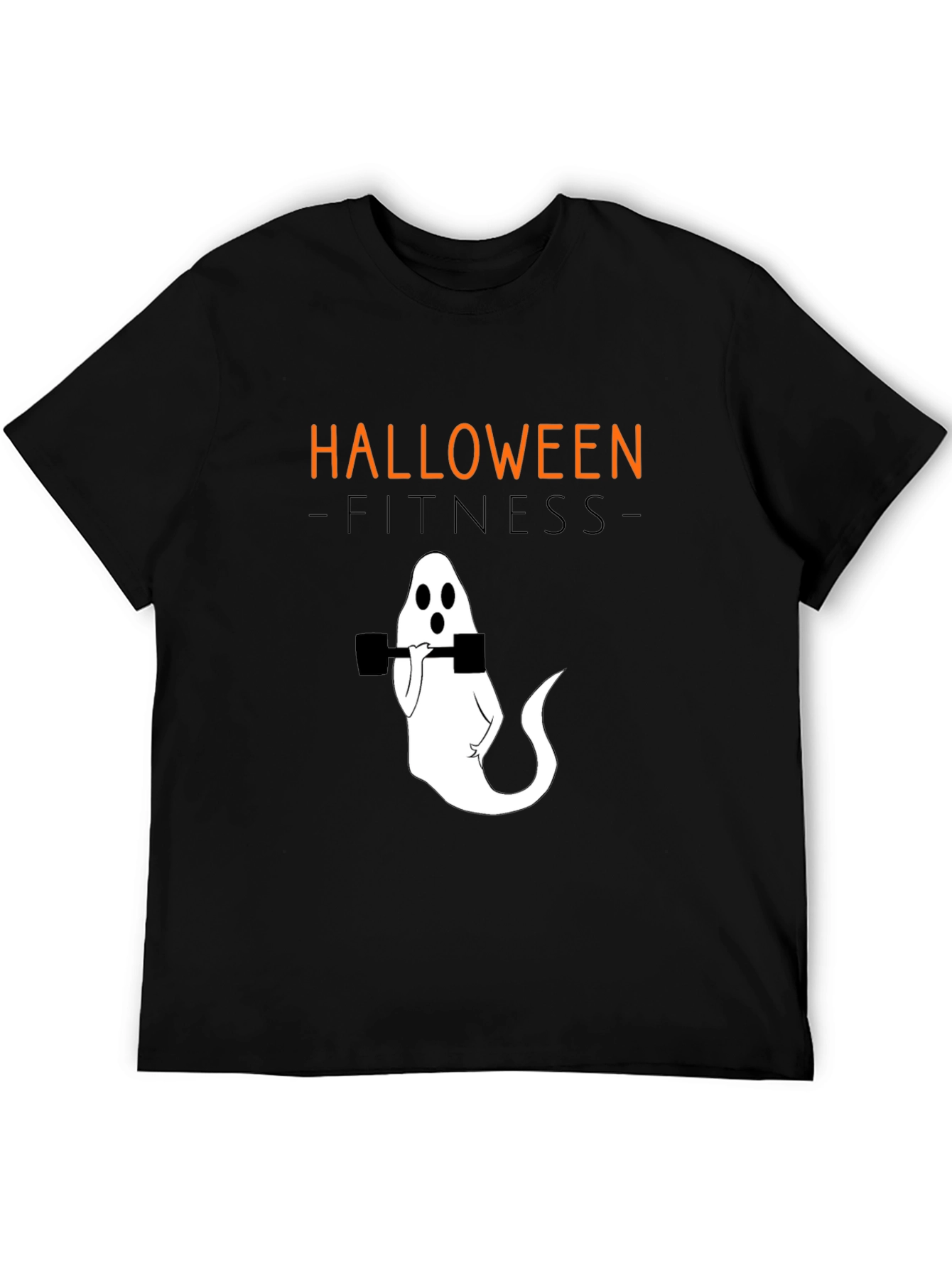 Camiseta Halloween Fitness Fantasma con Mancuernas