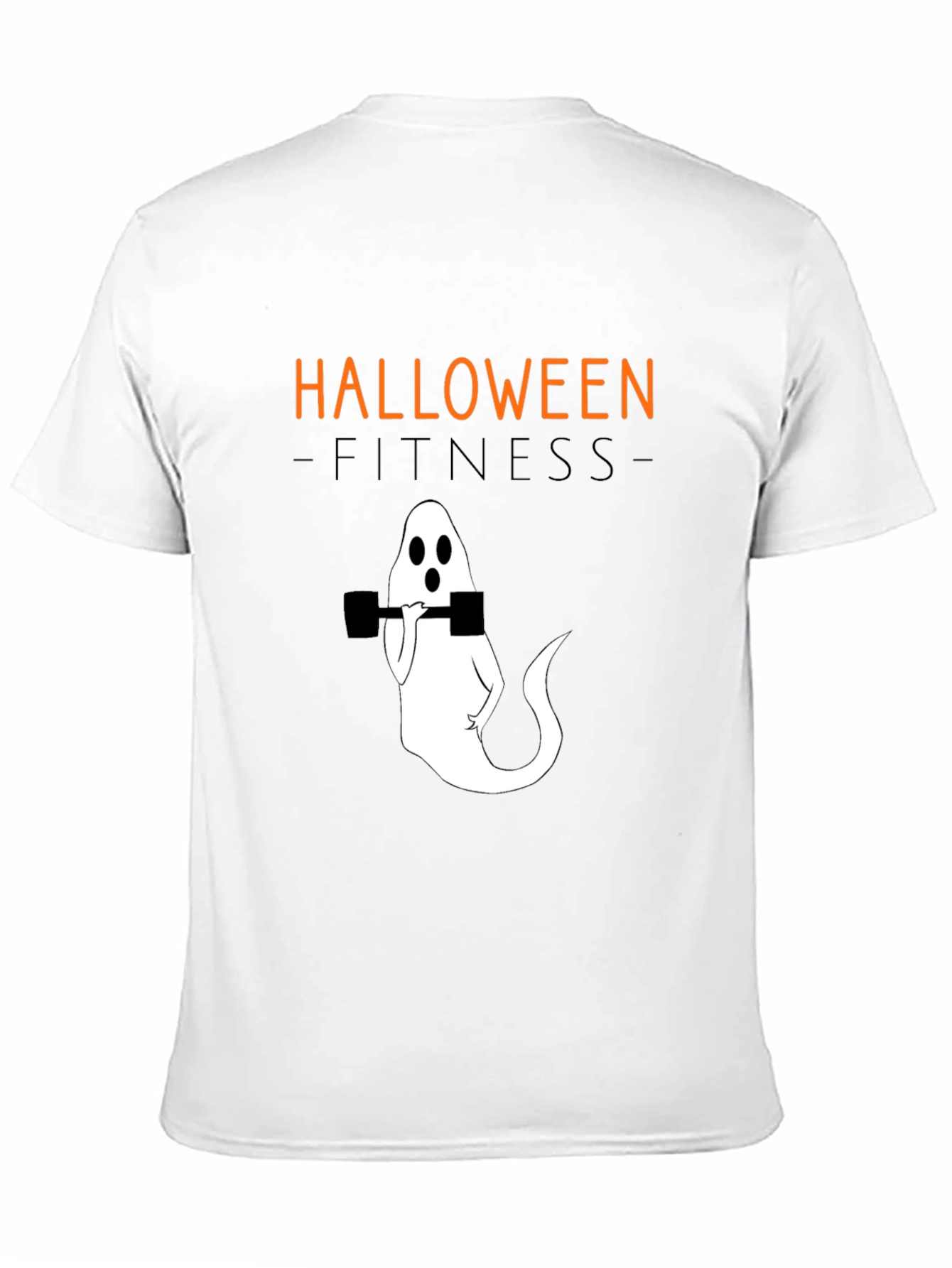 Camiseta Halloween Fitness Fantasma con Mancuernas