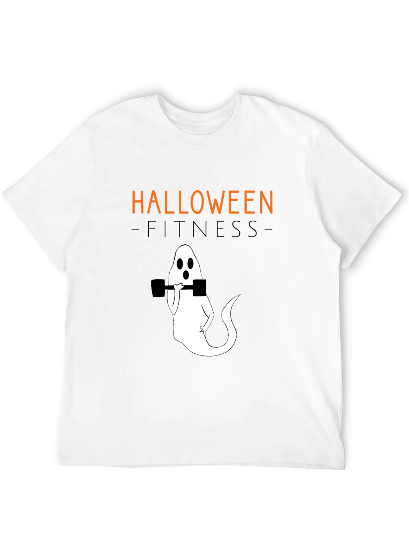 Camiseta Halloween Fitness Fantasma con Mancuernas