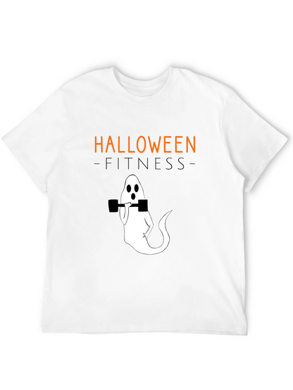 Camiseta Halloween Fitness Fantasma con Mancuernas