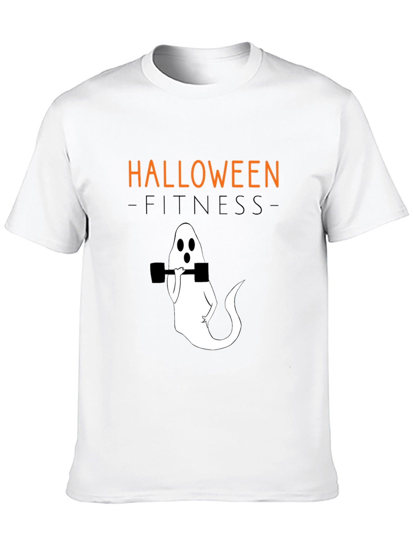 Camiseta Halloween Fitness Fantasma con Mancuernas