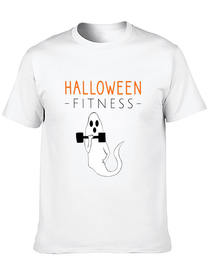 Camiseta Halloween Fitness Fantasma con Mancuernas