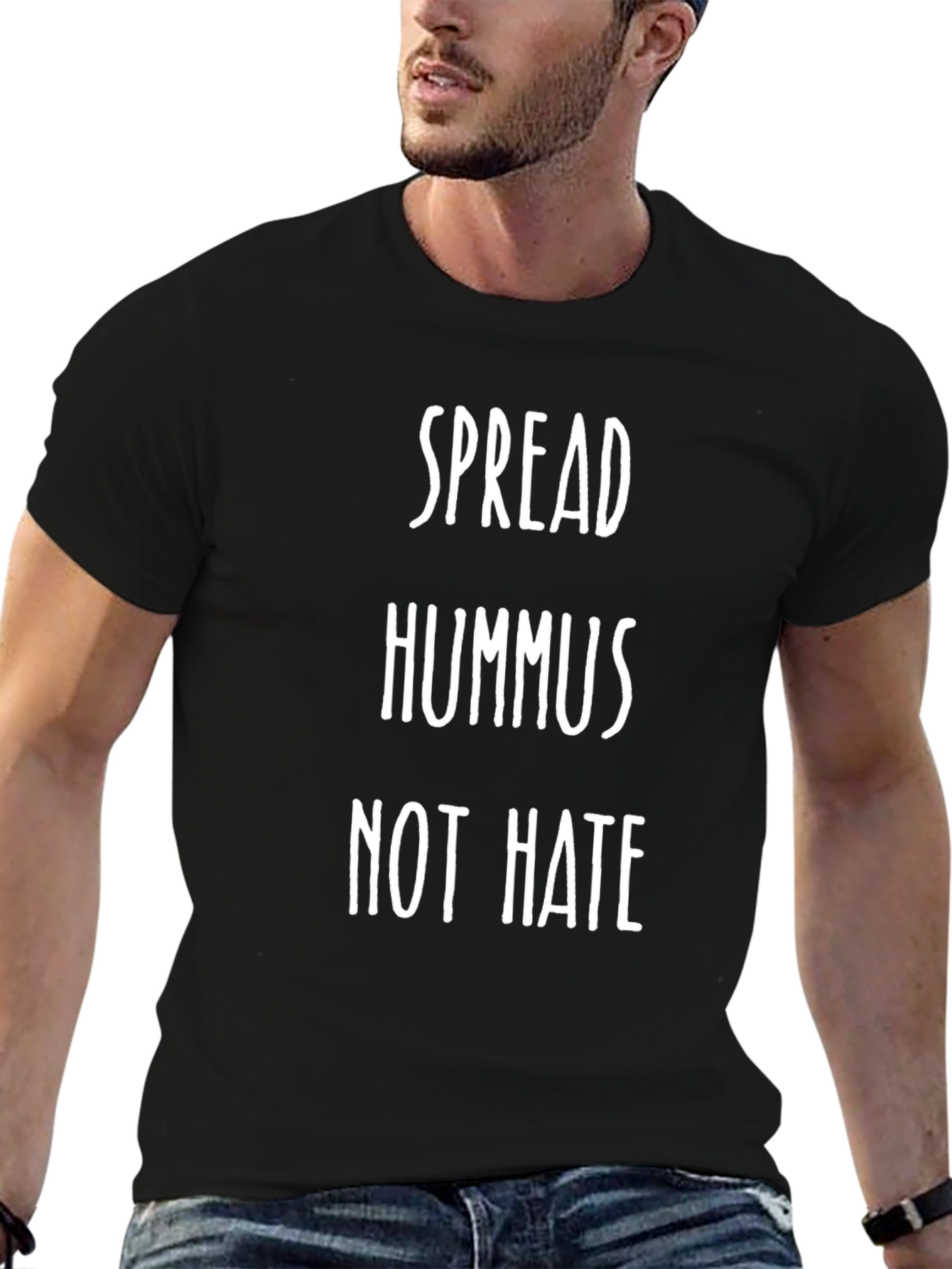Camiseta Negra: Spread Hummus Not Hate