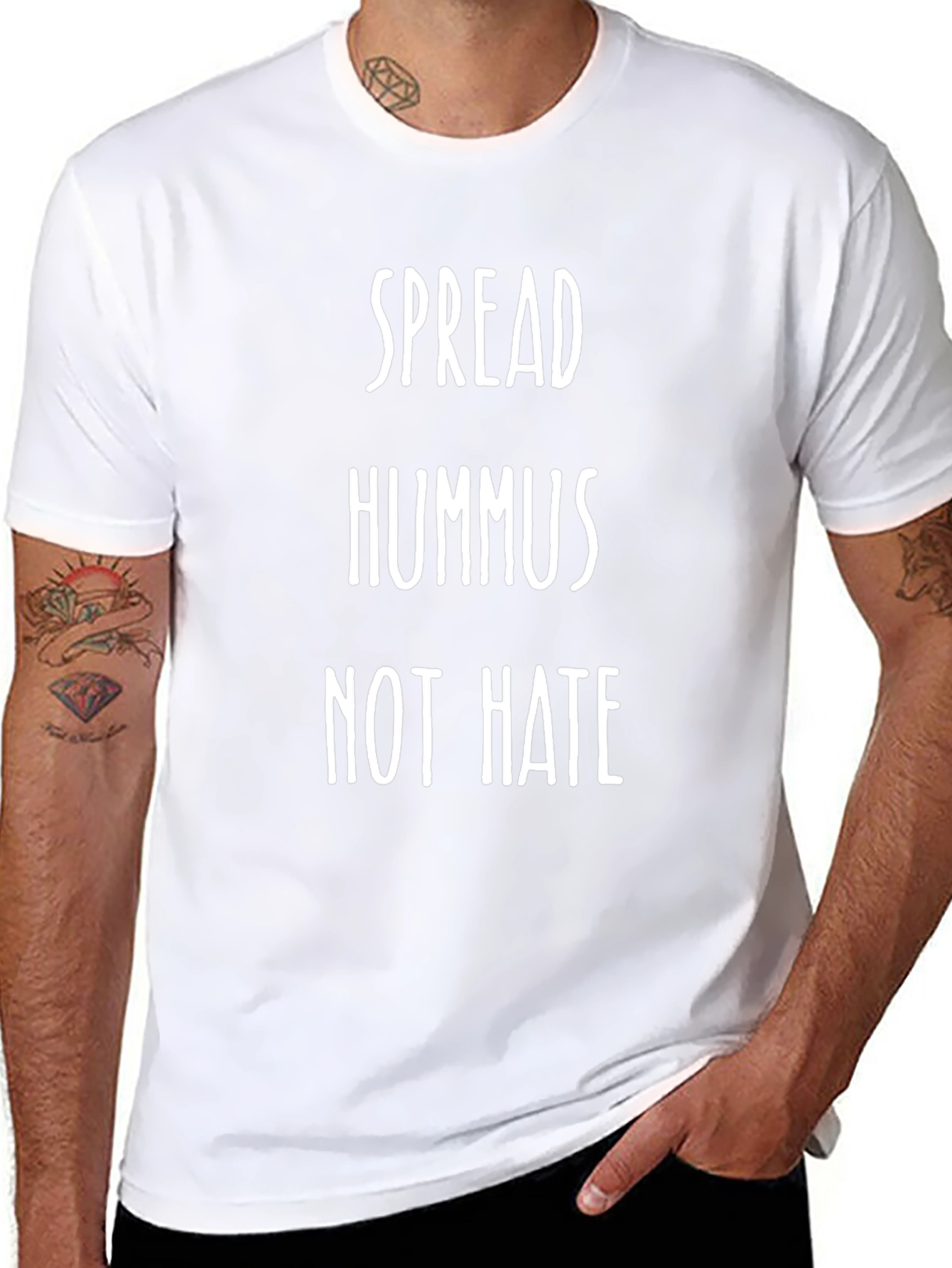 Camiseta Negra: Spread Hummus Not Hate