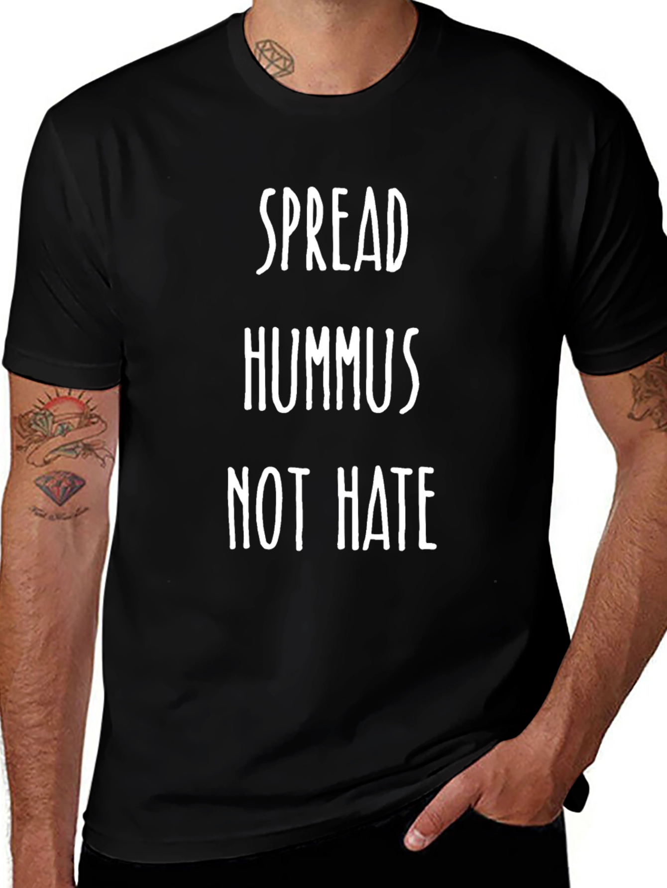 Camiseta Negra: Spread Hummus Not Hate