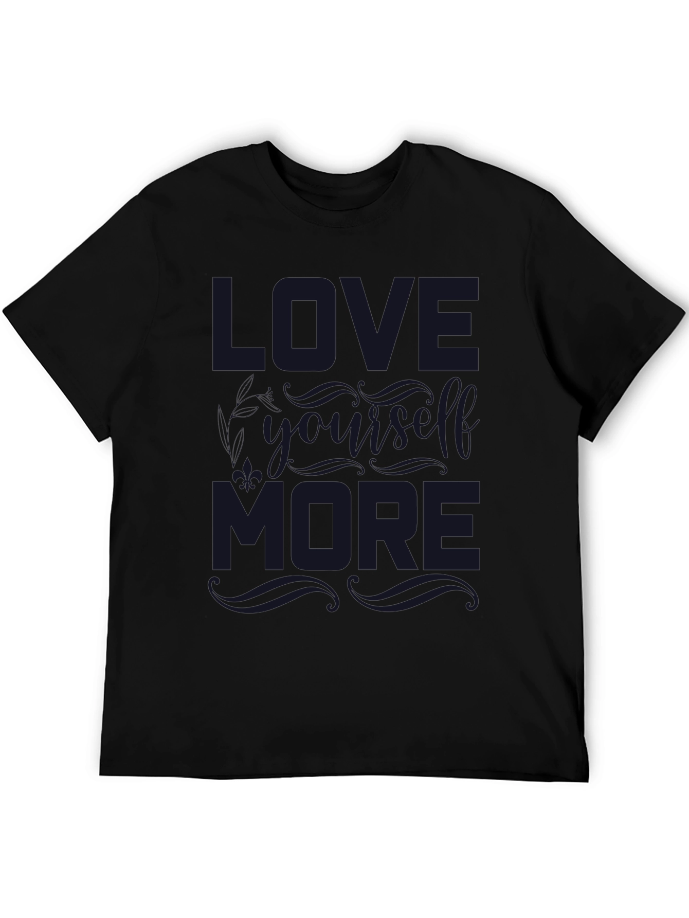 Camiseta Negra con Estampado Love Yourself More