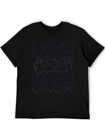 Camiseta Negra con Estampado Love Yourself More