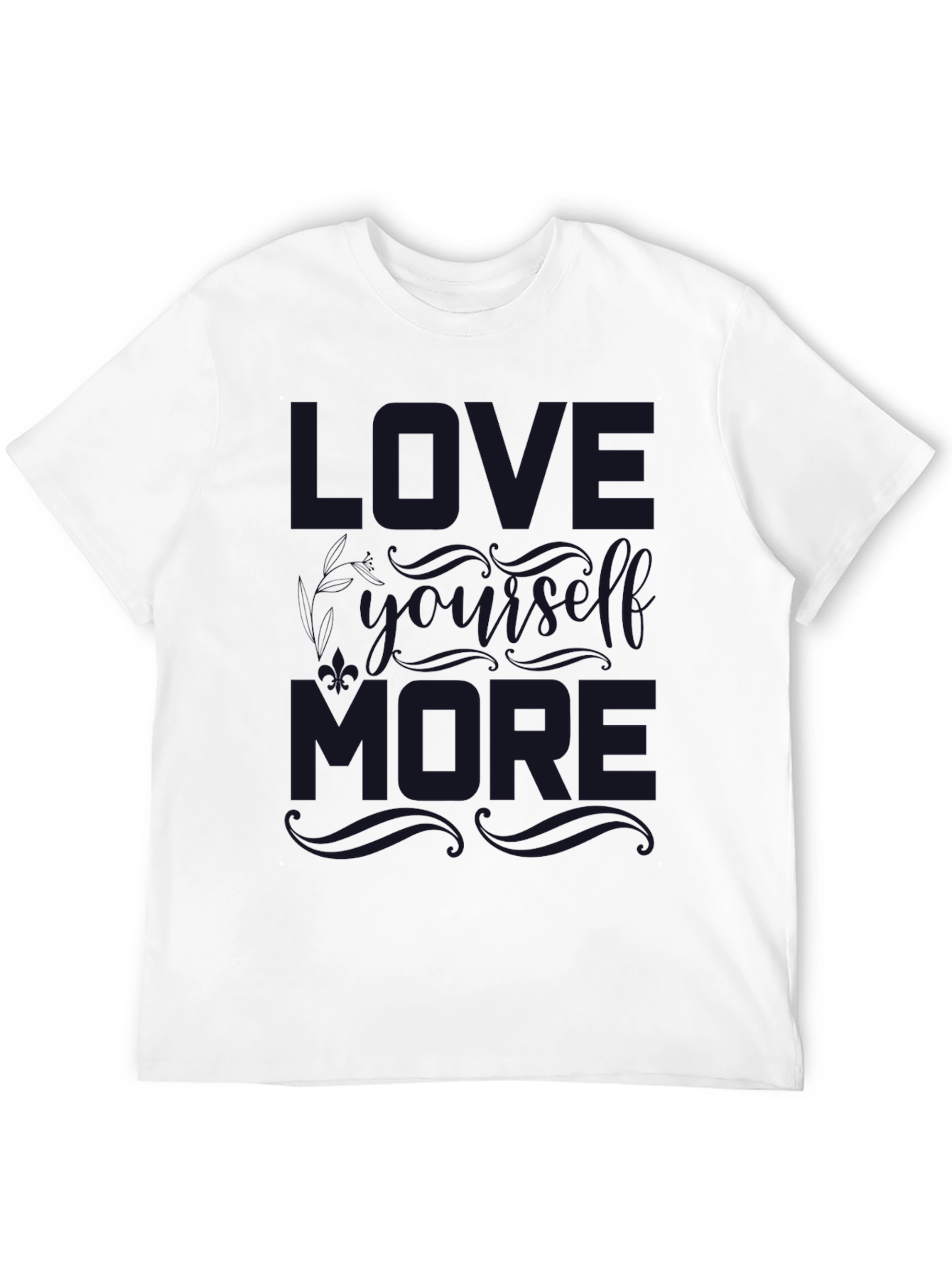 Camiseta Negra con Estampado Love Yourself More