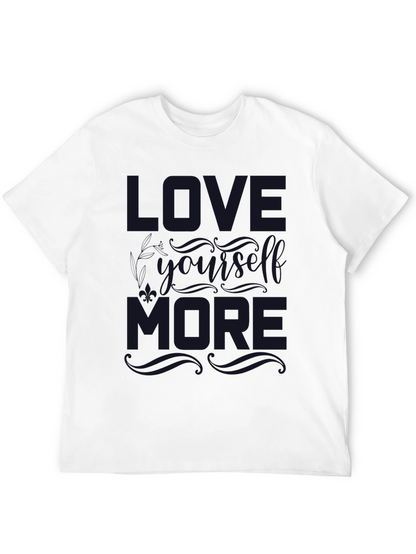 Camiseta Negra con Estampado Love Yourself More