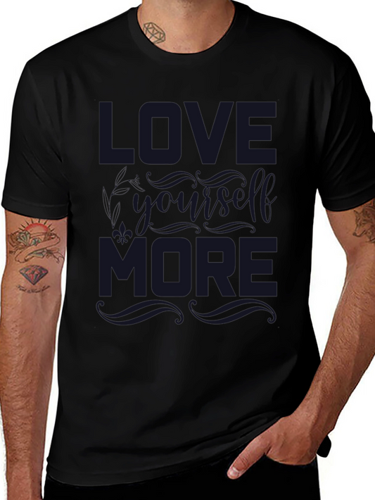 Camiseta Negra con Estampado Love Yourself More