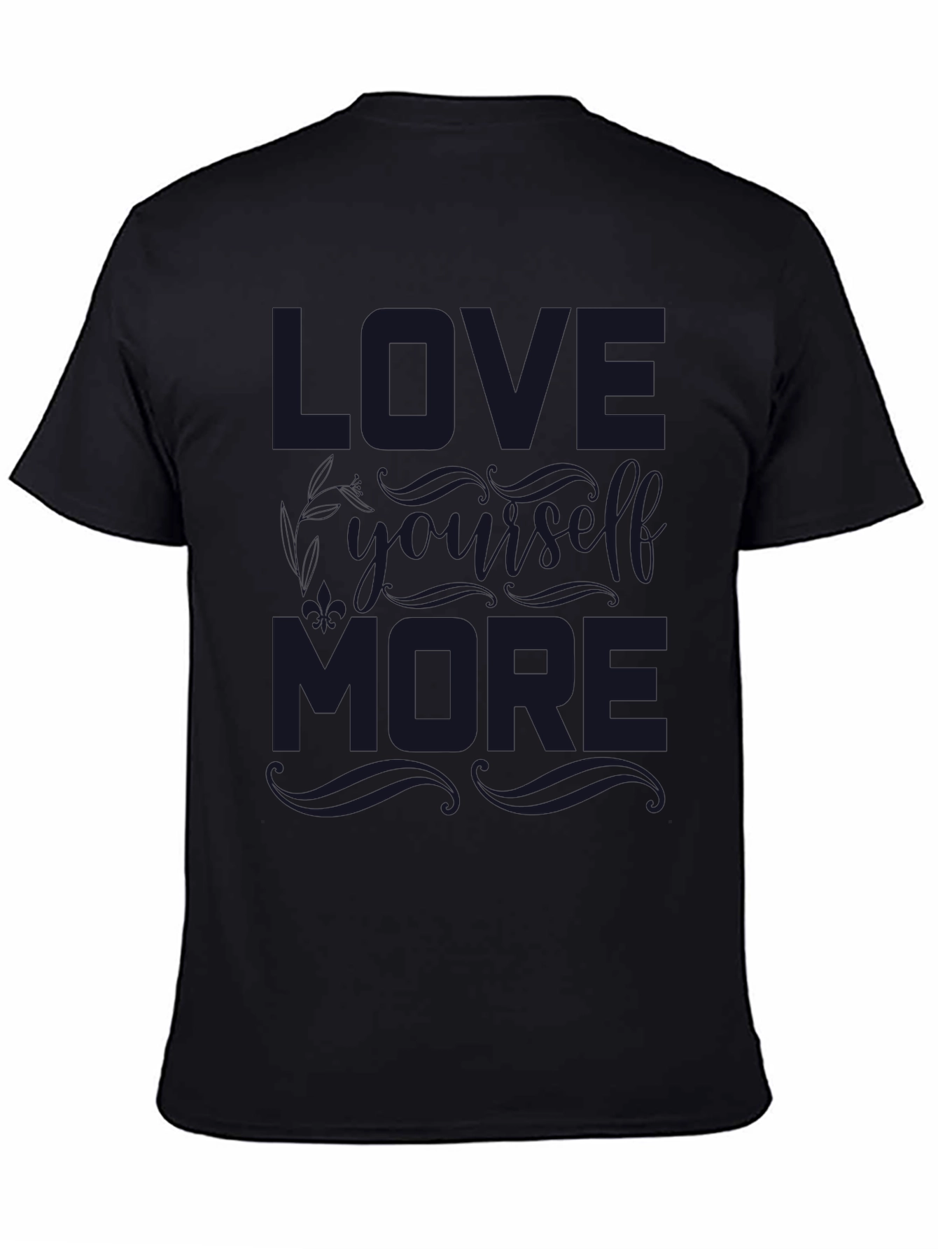 Camiseta Negra con Estampado Love Yourself More