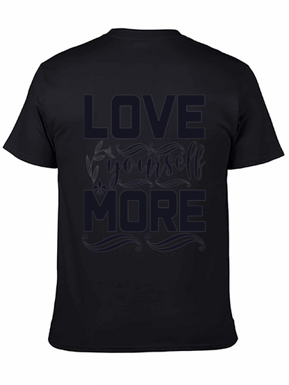 Camiseta Negra con Estampado Love Yourself More