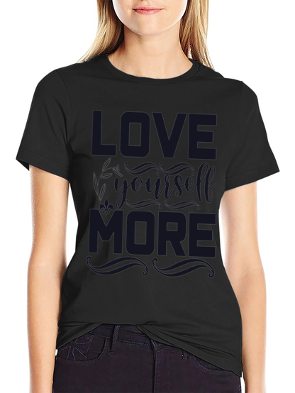 Camiseta Negra con Estampado Love Yourself More
